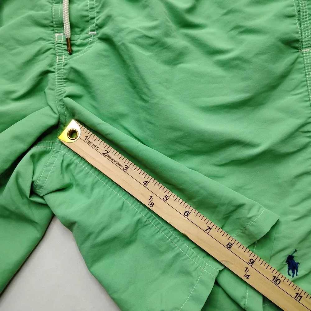 Polo Ralph Lauren Men's Large Green Swim Trunks Board Shorts Lined Drawstring